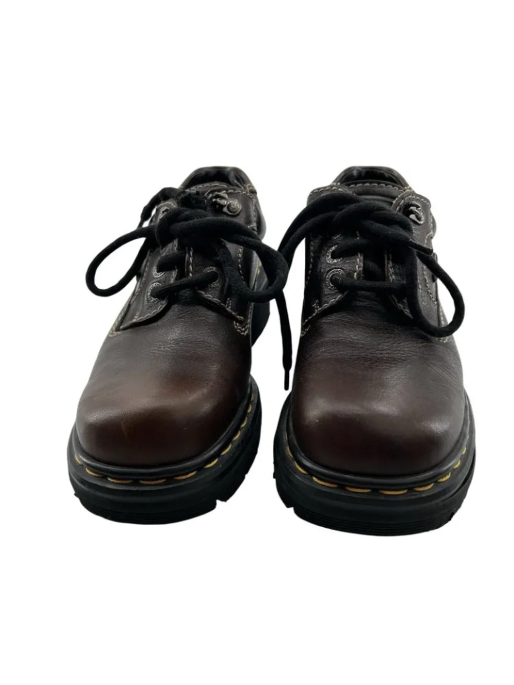 VTG Dr. Martens Shoes M5 W6 Leather 3 Eye Casual Chunky Platform Oxford ENGLAND